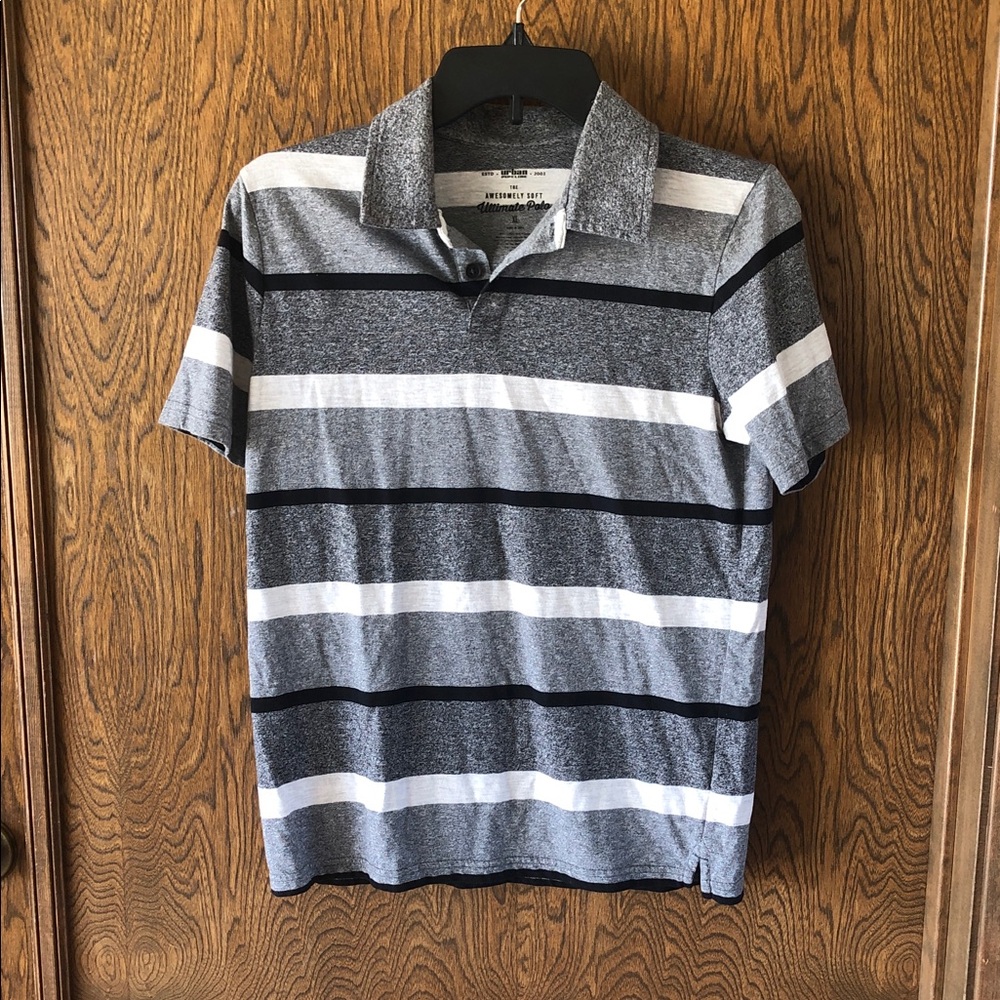 Urban Pipeline Gray Striped Polo Shirt